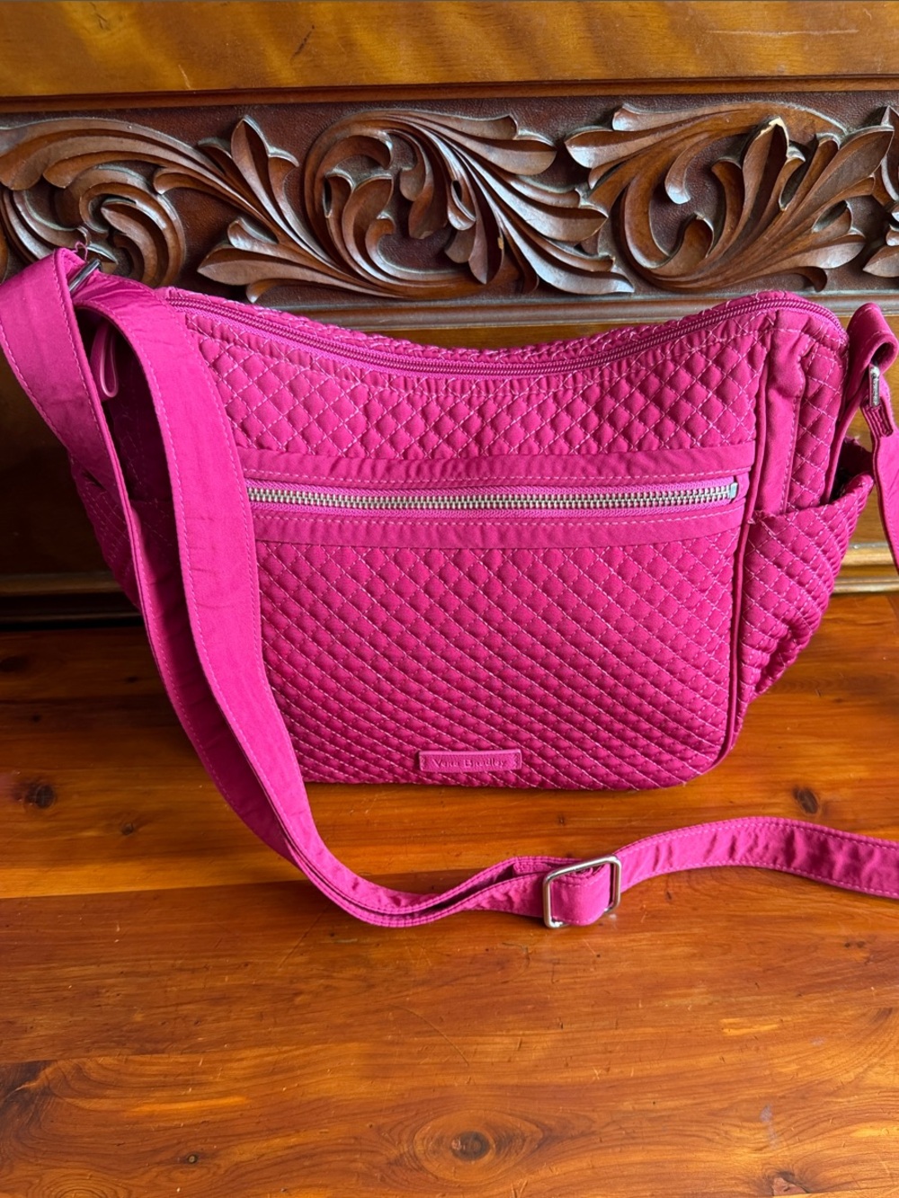 Vera Bradley |  Quilted Microfiber "On The Go" Crossbody — Passion Pink